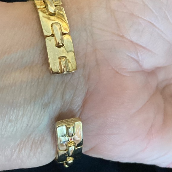 SONIA B CZ 925 GOLD PLATED STERLING SILVER RHINESTONES BRACELET BANGLE - Picture 6 of 10